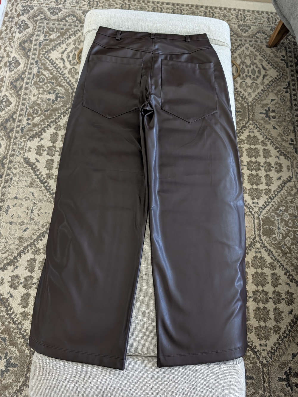 ​Parker Dark Brown Faux Leather Wide Leg Pants Size 8 NWT - Picture 13 of 15